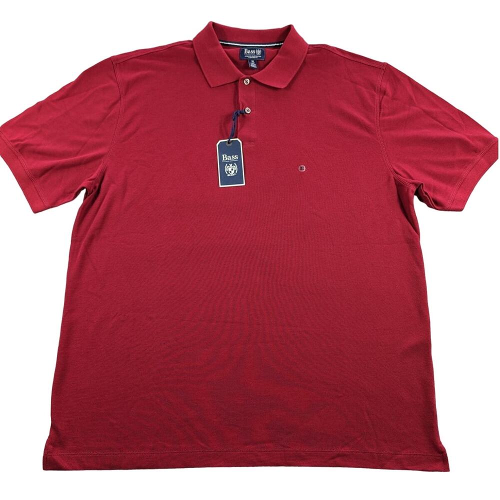 GH Bass Shirt Mens Extra Large Polo Red Short Sleeves Golf Preppy Office Work